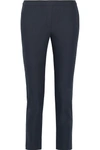 THEORY THANIEL APPROACH CROPPED STRETCH COTTON-BLEND TWILL SLIM-LEG PANTS