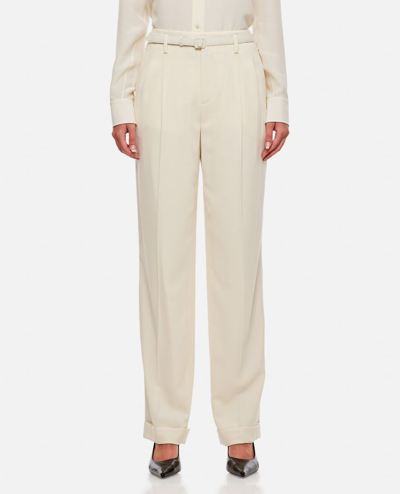 Ralph Lauren Stamford Pleated Trousers In White