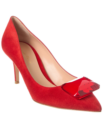 Gianvito Rossi Jaipur 70 Suede Pump In Red