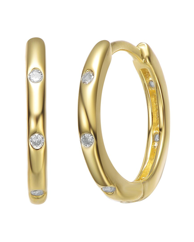 Rachel Glauber 14k Plated Cz Hoops In Multi