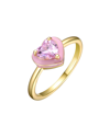 RACHEL GLAUBER RACHEL GLAUBER 14K PLATED CZ HEART RING