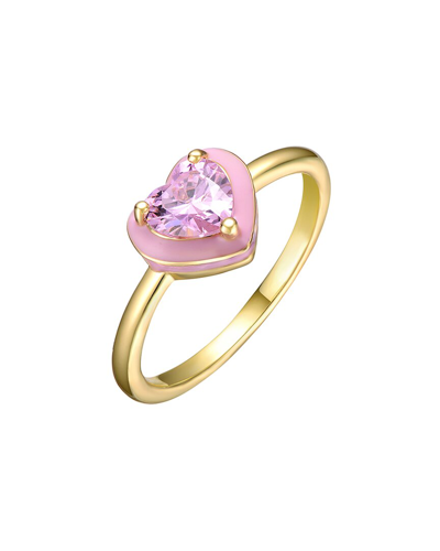 Rachel Glauber 14k Plated Cz Heart Ring