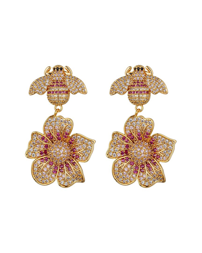 Eye Candy La The Luxe Collection Cz Bee My Flower Drop Earrings