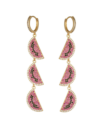 Eye Candy La The Luxe Collection Cz Sliced Watermelon Drop Earrings