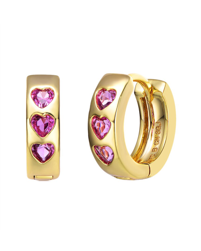 Rachel Glauber 14k Plated Cz Heart Earrings