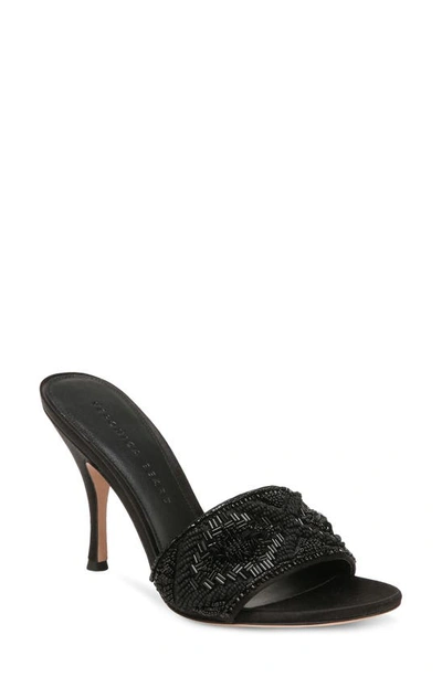 Veronica Beard Braxton Beaded Mule Sandals In Black