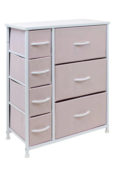 Sorbus Home 7 Drawer Chest Dresser In Pink