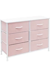 Sorbus 6 Cube Drawer Chest Dresser In Pink