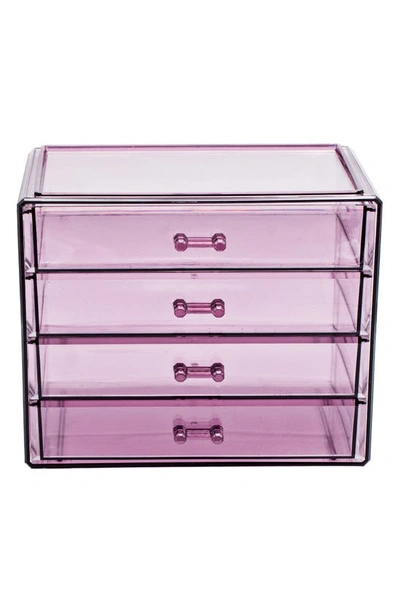 Sorbus Acrylic 4 Drawer Cosmetics Makeup & Jewelry Storage Case Display In Purple