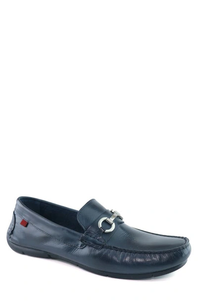 Marc Joseph New York Stafford Ave Leather Loafer In Navy Napa Alternative Buckle