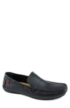 Marc Joseph New York St Tropez Leather Loafer In Black Grainy