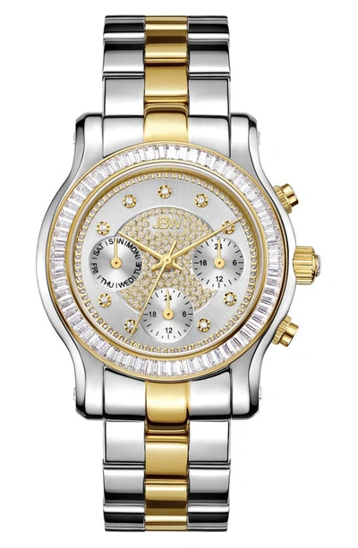 Jbw Laurel Bracelet Chronograph Watch, 38mm In Silver/ Gold