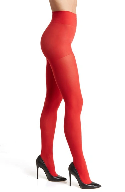 Nordstrom Opaque Control Top Tights In Red Rush