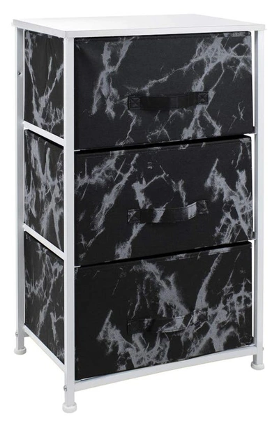 Sorbus 3-drawer Chest Dresser In Marble Black