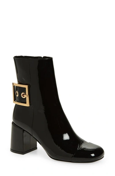Jeffrey Campbell Academe Bootie In Black Patent/gold