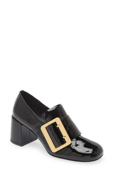 Jeffrey Campbell Bruna Loafer In Black Patent Gold