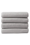 Coyuchi Set Of 4 Air Weight Organic Cotton Towels In Fog