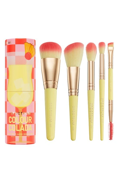 Spectrum Colour Colada Cocktail 5-piece Eye & Face Makeup Brush Set In Yellow