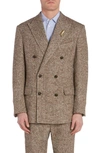 Golden Goose Deluxe Brand Double Breasted Tweed Jacket In Beige