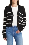 La Ligne Marina Stripe Cardigan In Blackcream