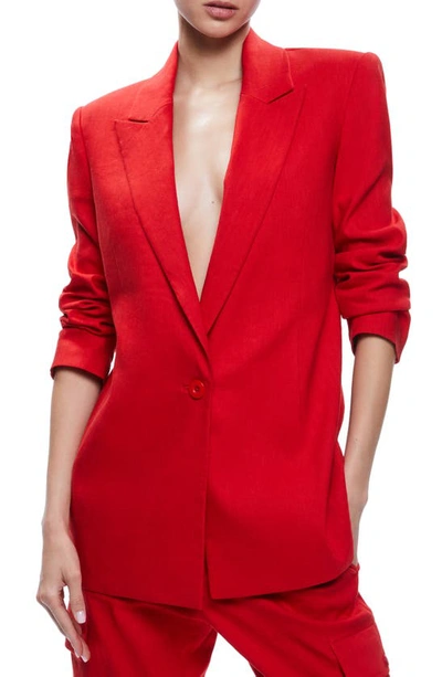 Alice And Olivia Johanna Boxy Blazer In Red