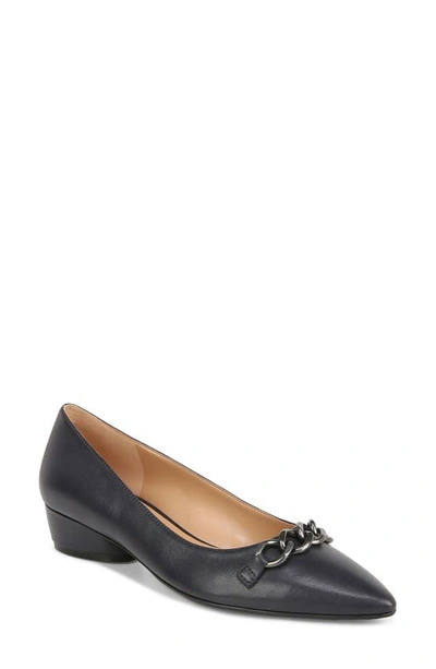 Naturalizer Becca Skimmer Pointed Toe Pump In Navy Blue Leather