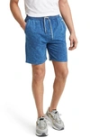 Stone Rose Acid Wash Fleece Shorts In Navy