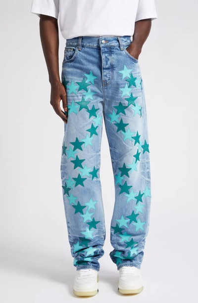 Amiri Blue Chemist Edition Star Jeans In Faded Indigo
