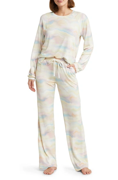 Pj Salvage Wavy Chic Jersey Pajamas In Butter