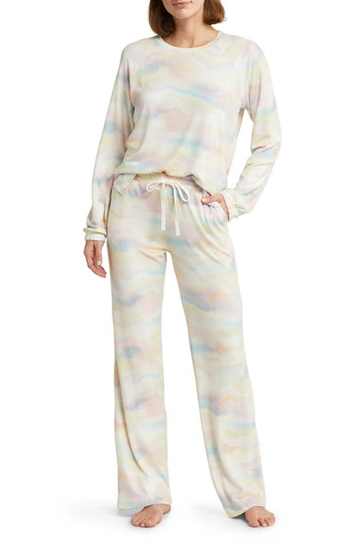 Pj Salvage Wavy Chic Jersey Pyjamas In Butter