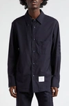 THOM BROWNE FOUR-BAR SLIM FIT WOOL SHIRT