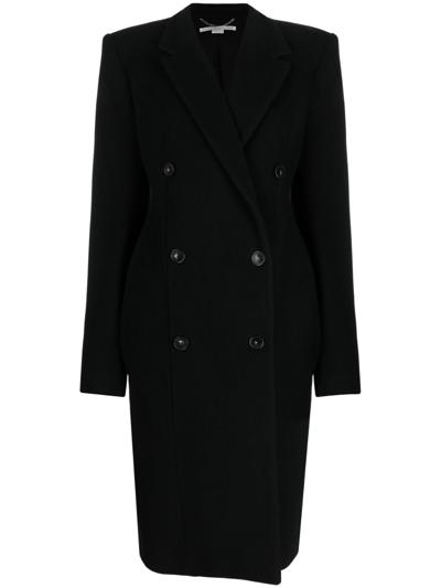 Stella Mccartney + Net Sustain Double-breasted Wool Coat In Black