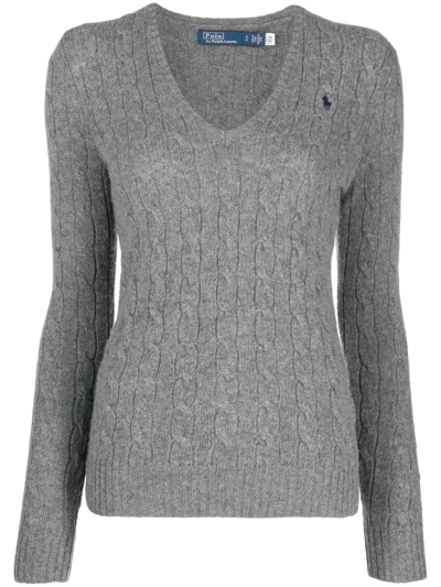 Polo Ralph Lauren Polo Pony Cable-knit Jumper In Grey