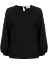 P.a.r.o.s.h Long-sleeve Round-neck Top In Black