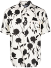 Jacquemus Blackwhite Floral Print Shirt In White