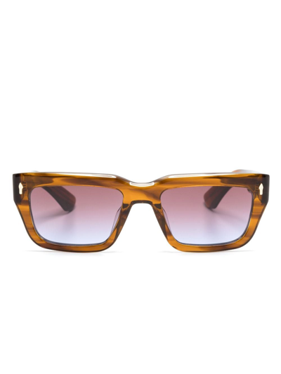 District Vision Sussex 003 Rectangle-frame Sunglasses In Brown