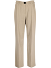 Brunello Cucinelli Belted Straight-leg Trousers In Neutrals