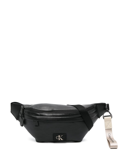 Calvin Klein Jeans Est.1978 Logo-tag Leather Belt Bag In Black