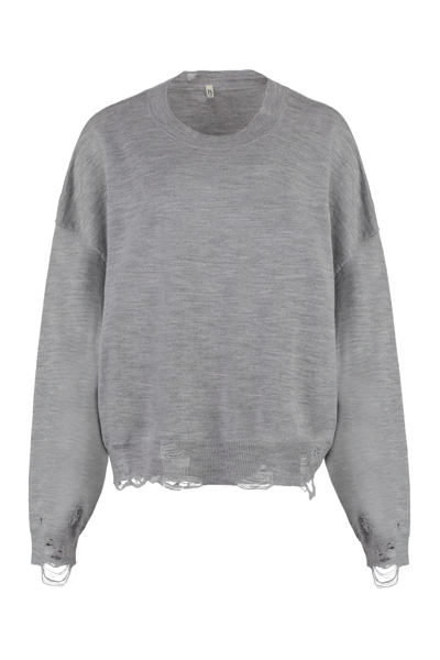 R13 Merino Wool Crew-neck Sweater In Grey