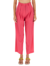 Alysi Pleat Detailed Straight-leg Trousers In Fucsia