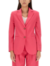 Alysi Single-breasted Buttoned Blazer In Fucsia