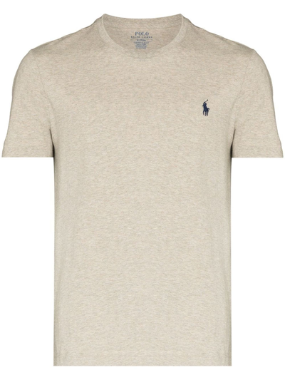 Ralph Lauren Grey Cotton T-shirt In New Grey Heather