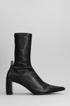 JIL SANDER LOW HEELS ANKLE BOOTS IN BLACK LEATHER