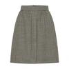 Max Mara Toano Houndstooth Check Virgin Wool Skirt In Nero_bianco