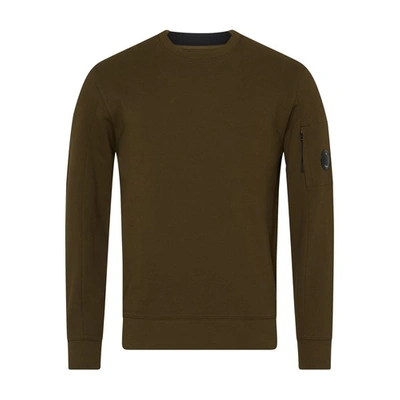 C.p. Company Diagonal Raised Fleece Sweatshirt In Green