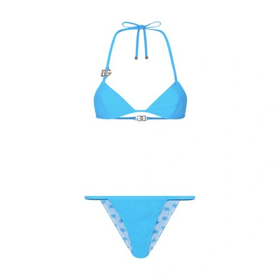 Dolce & Gabbana Dg-logo Bikini Set In Turquoise