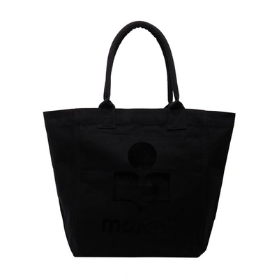 Isabel Marant Yenky Small Logo Canvas Tote Bag In Black