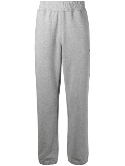 Zegna Logo-print Cotton Track Pants In Grey