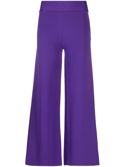 P.a.r.o.s.h Wide-leg Cotton Trousers In Purple