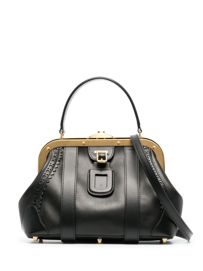 Moschino Panelled Leather Bag In Black